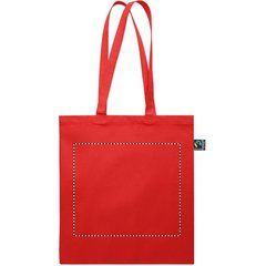 Bolsa de algodón Fairtrade con asas largas 180 gr/m² | Frontal | 300 x 260
