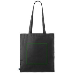 Bolsa de algodón Fairtrade negra | Trasera | 200 x 200