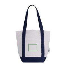 Bolsa de algodón reciclado con bolsillo frontal | Frontal abajo | 80 x 65