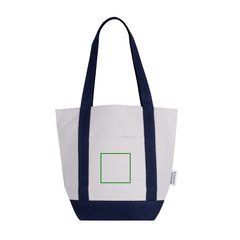 Bolsa de algodón reciclado con bolsillo frontal | Frontal abajo | 80 x 80