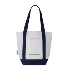 Bolsa de algodón reciclado con bolsillo frontal | Trasera | 100 x 140