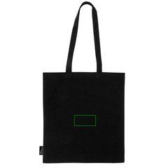 Bolsa de algodón reciclado negro | Trasera | 100 x 50