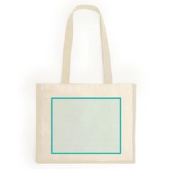 Bolsa bicolor de yute laminado y algodón con asas largas | ZONA2 | 280 x 225
