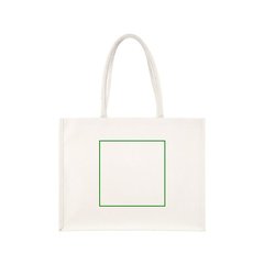 Bolsa de compra de algodón con asas largas y laminado | Trasera | 200 x 200