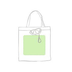 Bolsa compra plegable limón y sandia  | Centrado cara A - Sandía (desplegamos y marcamos) | 265 x 240