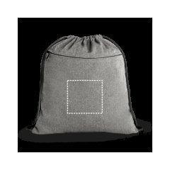Bolsa de cordón de algodón reciclado | Delantera | 180 x 170