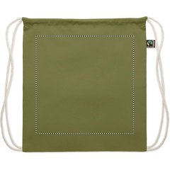 Bolsa de cuerdas de algodón Fairtrade 180 gr/m² | Frontal | 300 x 300