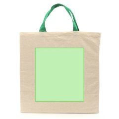 Bolsa ecológica de algodón orgánico con asas verdes | Centrado cara A | 265 x 240