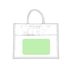 Bolsa ecológica de yute reforzada con bolsillo frontal de algodón | Centrado en la zona blanca | 265 x 150