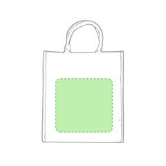 Bolsa ecológica de yute resistente con asas blancas de algodón | Cara B | 265 x 250
