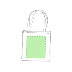 Bolsa feria algodón 100% con fuelle y color natural | Centrado en cara A | 140 x 140