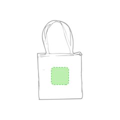 Bolsa feria algodón 100% con fuelle y color natural | Centrado en cara B | 140 x 140