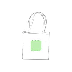 Bolsa feria algodón 100% con fuelle y color natural | Centrado en cara B | 266 x 250
