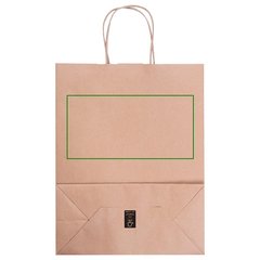 Bolsa kraft pequeña con asa rizada | Trasera | 200 x 100