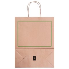 Bolsa kraft pequeña con asa rizada | Trasera | 200 x 150