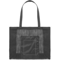 Bolsa de malla RPET con bolsillo frontal | Bolsillo Frontal | 130 x 160