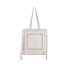 Bolsa mochila de algodón reciclado | Frontal | 250 x 250