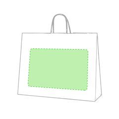 Bolsa de papel reciclable con asas cortas reforzadas y fuelle | Cara A | 300 x 160