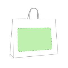 Bolsa de papel reciclable con asas cortas reforzadas y fuelle | Cara B | 300 x 160