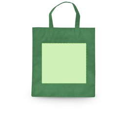Bolsa pequeña plegable en non woven ribete color | Centrado (Desplegamos, marcamos, plegamos) | 240 x 265
