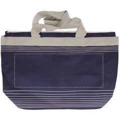 Bolsa de playa con detalles blancos en canvas y cremallera | Frontal | 370 x 140