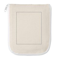 Bolsa plegable de algodón con asas cortas | Frontal | 70 x 90