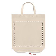 Bolsa plegable de algodón con asas cortas | Trasero | 300 x 260
