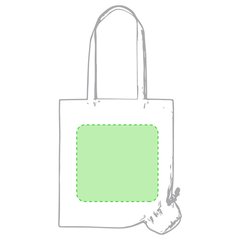 Bolsa plegable blanca de algodón | Centrado en la bolsa | 265 x 250