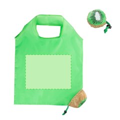 Bolsa de poliéster promocional plegable en forma de fruta | Centrado cara A (desplegamos, marcamos y plegamos) | 200 x 265