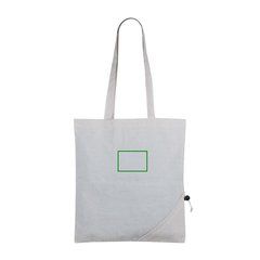 Bolsa reciclada plegable en forma de fresa | Frontal | 100 x 70