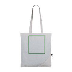 Bolsa reciclada plegable en forma de fresa | Frontal | 200 x 220
