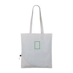 Bolsa reciclada plegable en forma de fresa | Trasera | 60 x 95