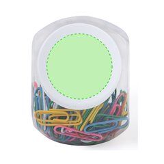 Bote con 100 clips de colores para papel | Area 1 | 35 x 35