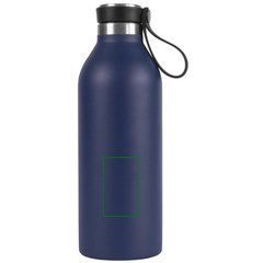 Botella 500 ml de acero reciclado con asa | Frontal | 30 x 50