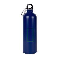 Botella de acero reciclado con mosquetón 750 ml | Vertical | 30 x 60