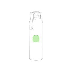 Botella de agua con acabado plateado de aluminio 650 ml | En el frente | 30 x 30
