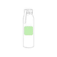 Botella de agua con acabado plateado de aluminio 650 ml | En el frente | 50 x 50
