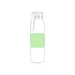 Botella de agua con acabado plateado de aluminio 650 ml | En el frente | 70 x 70