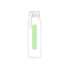 Botella de agua con acabado plateado de aluminio 650 ml | Parte superior derecha | 20 x 100