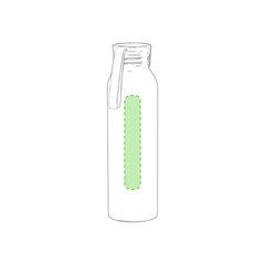 Botella de agua con acabado plateado de aluminio 650 ml | Parte superior derecha