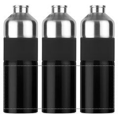 Botella de agua en acero inox. con empuñadura y mosquetón (750ml) | 360 | 233 x 90