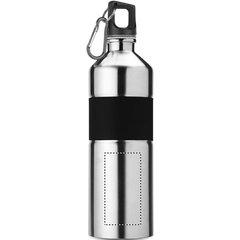 Botella de agua en acero inox. con empuñadura y mosquetón (750ml) | Frontal Inferior | 40 x 80