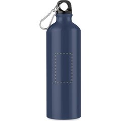 Botella de agua de aluminio con mosquetón (750ml) | Frontal | 35 x 60