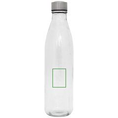 Botella Cristal 1L Tapa Acero Inox | Frontal | 35 x 50