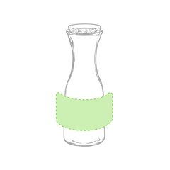 Botella de cristal ecológica personalizada con cierre de corcho 1l | Alrededor del bidón | 200 x 70