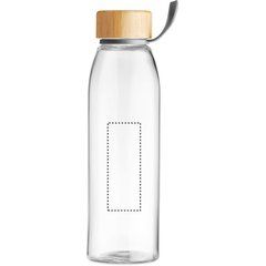 Botella Cristal Tapa Bambú 500ml | Frontal | 30 x 80