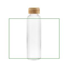 Botella Cristal y Tapón Bambú 500ml | Frontal | 180 x 150