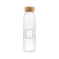 Botella Cristal y Tapón Bambú 500ml | Frontal | 35 x 40