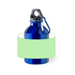 Botella deportiva personalizada de aluminio con mosquetón (330 ml) | Alrededor del bidón | 180 x 60