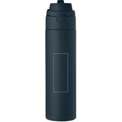 Botella doble pared 500 ml acero reciclado con pajita | Frontal | 30 x 80